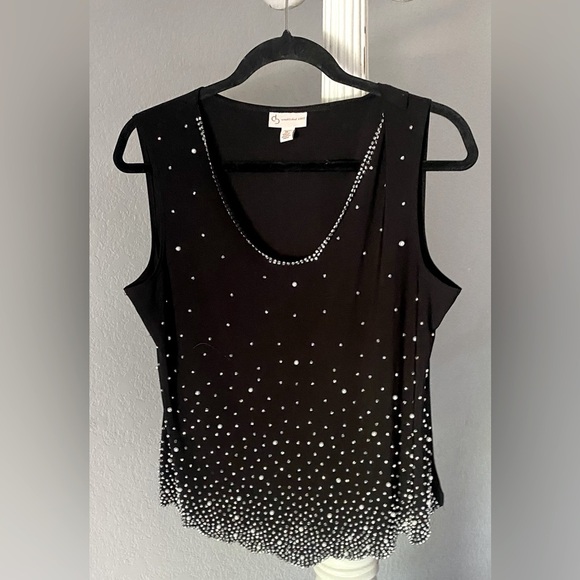 Women’s Sleeveless Embellished Black Blouse - NWOT 
Sz XL - Picture 1 of 5